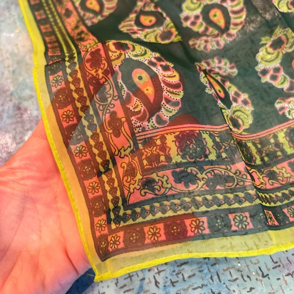 70s Sheer Paisley Scarf